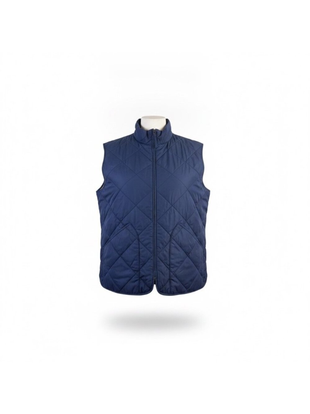 J.Crew Mens Navy Quilted Outerwear Vest Lightweight Zip-Up Reversible Sz L